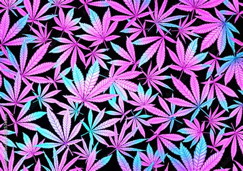 Colorful Neon Weed Backgrounds