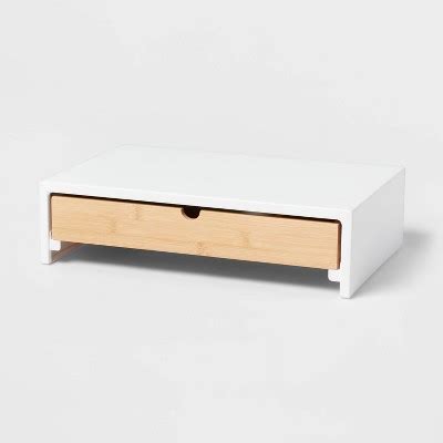 White Monitor Stand With Drawer - Brightroom™ : Target