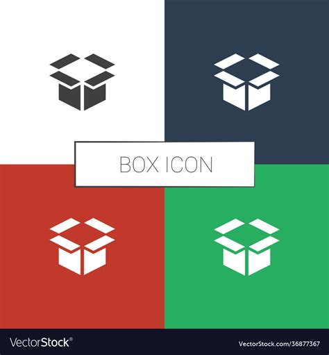 Box icon white background Royalty Free Vector Image