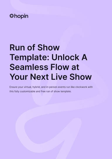 Free Run of Show Template for Events | Hopin