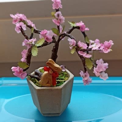 KIT Miniature Dollhouse Garden Cherry Blossom Bonsai Kit, Scale 1:12 ...