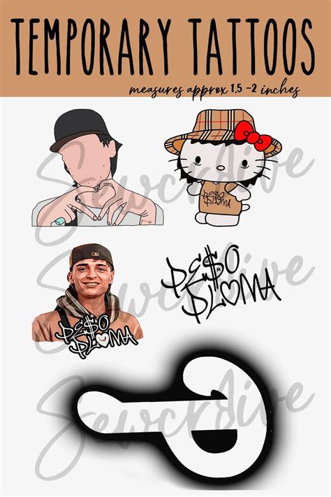 Temporary Tattoos, Peso Pluma Tattoos, Kitty Peso Pluma Tattoos, Peso ...