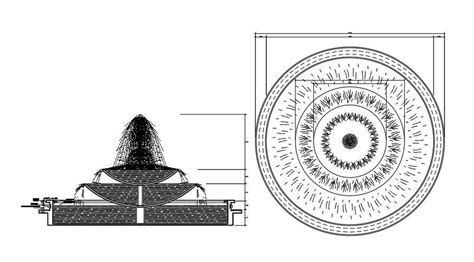 Fountain Top View Cad Block