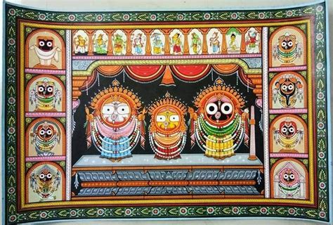 Jagannath Ji - Pattachitra painting (40" x 28") - International Indian Folk Art Gallery