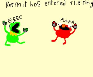 Elmo and Kermit Boxing - Drawception