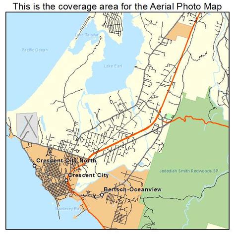 Aerial Photography Map of Crescent City, CA California