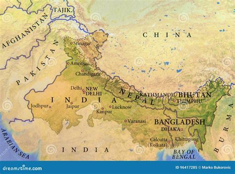 Map Of India Nepal And Bhutan - Gabbie Christiana