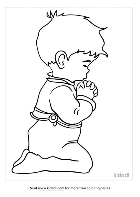 Free Boy Praying Coloring Page | Coloring Page Printables | Kidadl