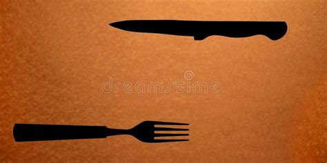 Fork Knife Silhouette stock photo. Image of menu, table - 268836916