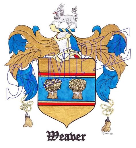 Family Surname Heraldry Coat of Arms Painting in Watercolor