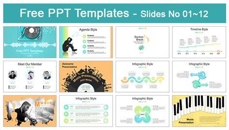 Creative Music Concept PowerPoint Templates - Slidesgo templates