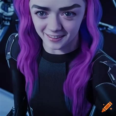 Maisie williams in futuristic sci-fi outfit on Craiyon