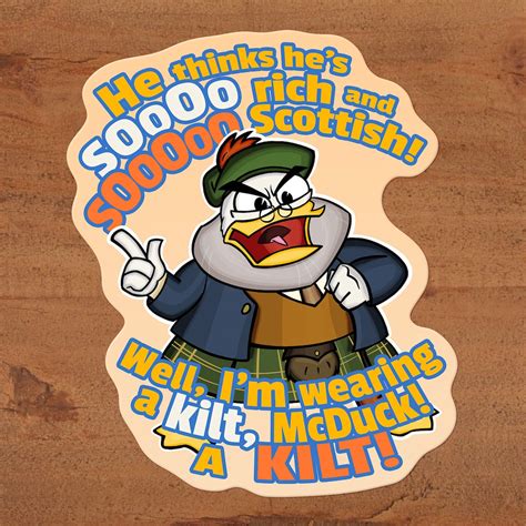 Flintheart Glomgold Ducktales Sticker on Glossy Vinyl He Thinks He's SO Rich and SO Scottish ...