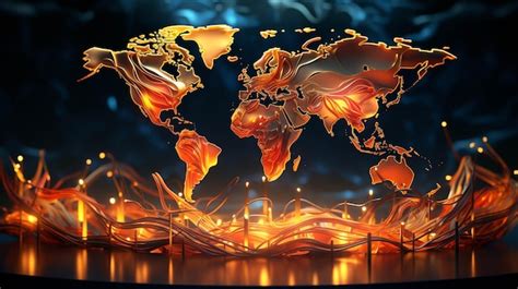 Premium Photo | World on fire map HD wallpaper photographic image