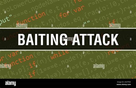 baiting attack concept with Random Parts of Program Code. baiting attack with Programming code ...