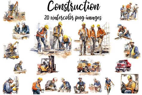 Construction Workers Clipart Graphic by retrowalldecor · Creative Fabrica