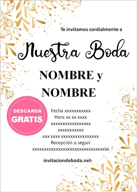 Invitaciones de Boda Dorado Invitaciones De Boda