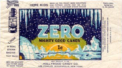 (Zero candy bar wrapper with copyright date, 1931.) The Zero candy bar ...