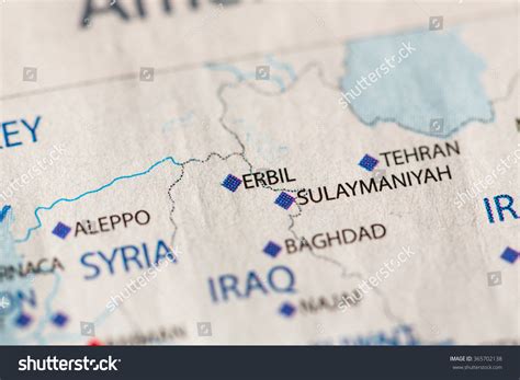 Closeup Erbil Iraq On Political Map Stock Photo 365702138 | Shutterstock