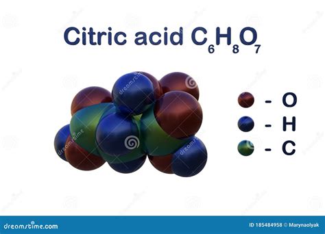 Structural Chemical Formula and Space-filling Molecular Model of Citric ...