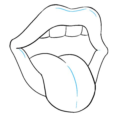 How to Draw Mouth and Tongue: Step 9