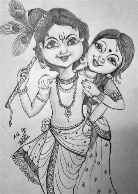 Simple Easy Radha Krishna Pencil Sketch : Learn the essential steps for turning your sketch into ...