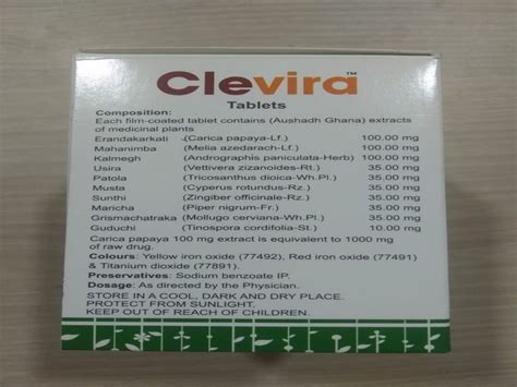 CLEVIRA Tablets, Packaging Size: 8cm X 6cm, 1 at Rs 110/pack in Chennai | ID: 23432223312