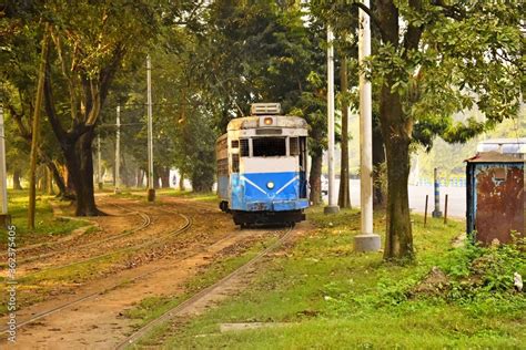 iconic tram the heritage vehicle at kolkata Stock Photo | Adobe Stock