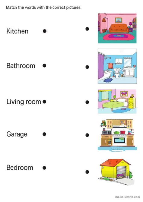 Rooms in the house: English ESL worksheets pdf & doc