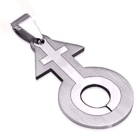 ON SALE - Gender Identity Symbols Stainless Steel 2 Piece Pendant Neck ...