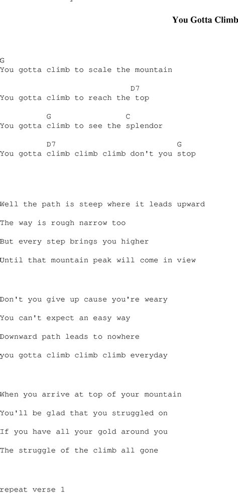 I Climb Every Mountain Chord - Chord Walls