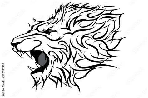 Roaring Lion Head Side View