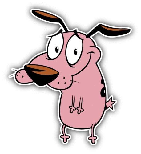 Buy Courage The Cowardly Dog Standing Cartoon - Sticker Graphic - Auto ...