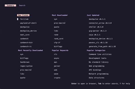 crates-tui - A TUI for exploring crates.io