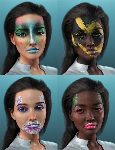 Mardi Gras Makeup LIE for Genesis 9 | Daz 3D