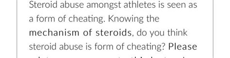 Solved Steroid abuse amongst athletes is seen as a form of | Chegg.com