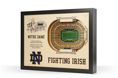 Notre Dame Fighting Irish Notre Dame Stadium 3D Wood Stadium Replica ...