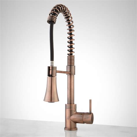 Finite Single-Hole Kitchen Faucet with Swivel Spout and Pull-Down Spray | Copper faucet, Kitchen ...