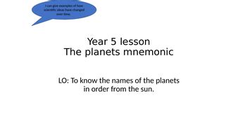 Planets Mnemonic | Teaching Resources