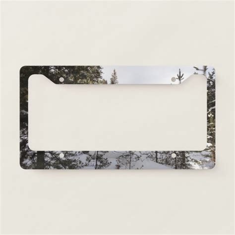 Winter Snowy Mountain Scene in Montana License Plate Frame | Zazzle.com