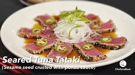 Seared Tuna Tataki - with Sesame Seeds & Ponzu Sauce - YouTube