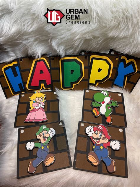 Super Mario Bros Birthday Banner | Etsy