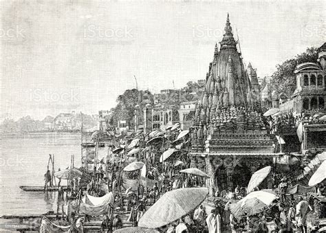 Temple In Benares India Stock Illustration - Download Image Now ...