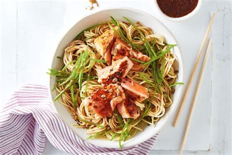 Japanese-style salmon with ramen noodles recipe