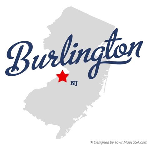 Map of Burlington, NJ, New Jersey