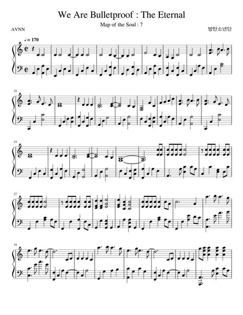 We Are Bulletproof : The Eternal Sheet music for Piano | Download free in PDF or MIDI ...