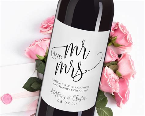 DIY Wedding Wine Labels Wine Bottle Label Printable Wedding | Etsy