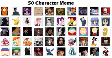 50 Character Meme by unipal390 on DeviantArt