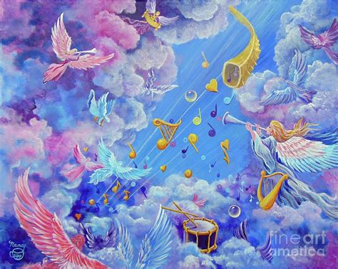 Praise Him From The Heavens by Nancy Cupp | Prophetic art, Heaven painting, Heaven art