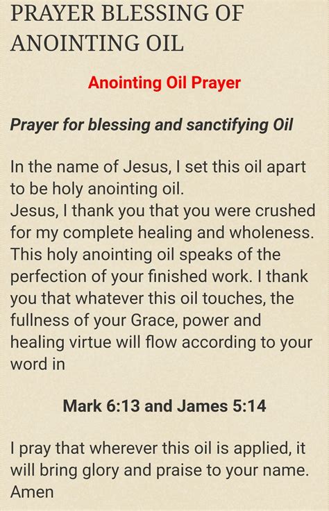 Prayer To Consecrate Anointing Oil - CHURCHGISTS.COM